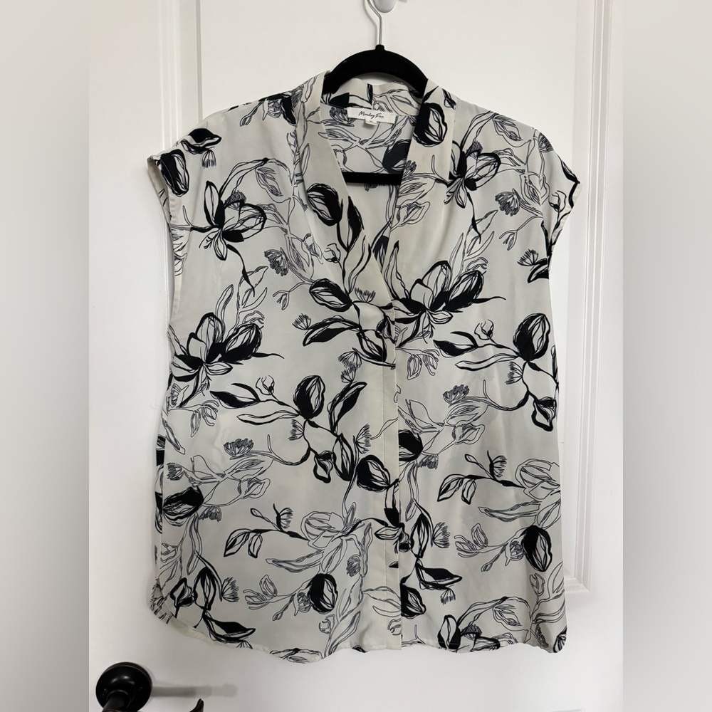 Floral Print Cap Sleeve Blouse